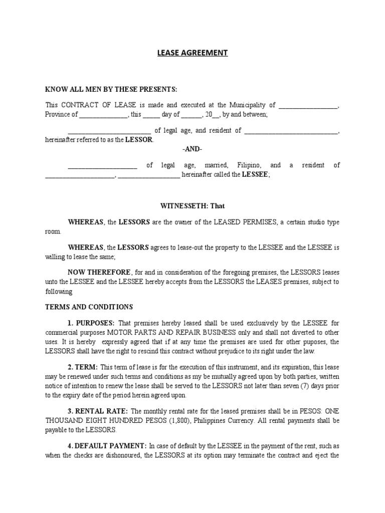 Lease Agreement 2 | PDF | Contract Law | Lease