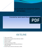 Resource Allocation in Cognitive Radio Networks: Presented By: Syeda Aqeela Naqvi