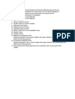 List of Topis For Development Economics