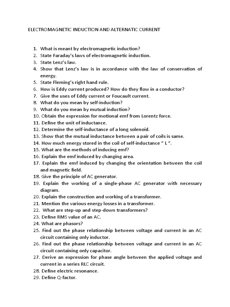 4th Unit EM Induction & AC | PDF