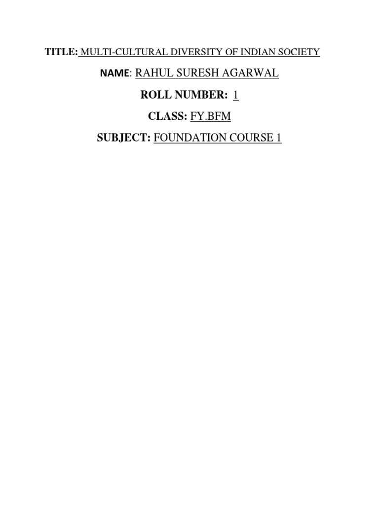 Indian Society's Multicultural Diversity | PDF | Caste | Multiculturalism