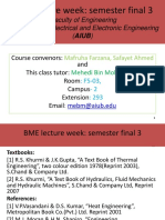 BME Lecture Week: Semester Final 3: Faculty of Engineering Department of Electrical and Electronic Engineering (AIUB)