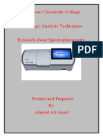 Al-Nisour University College Pathology Analysis Techniques Research About Spectrophotometer