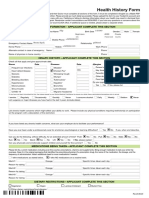 Health History Form: Personal Information - Applicant Complete This Section