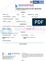 Reporte Individual de Resultados Sars Cov2 de Laboratorio: Paciente