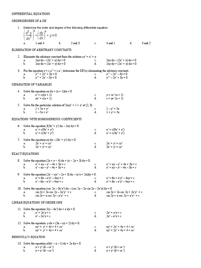 Cdtc Differential Equations Pdf Thermometer Equations