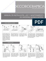 Manual Grifería Monocontrol