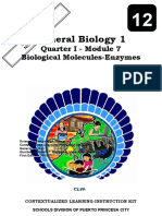 General Biology 1: Quarter I - Module 7 Biological Molecules-Enzymes