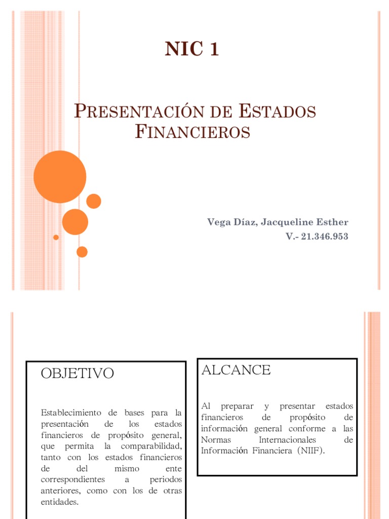 NIC 1 Presentacion de Estados Financieros | PDF | normas ...