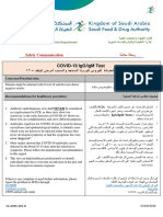 Covid-19 Igg/Igm Test: Safety Communication ةملاس ةلاسر