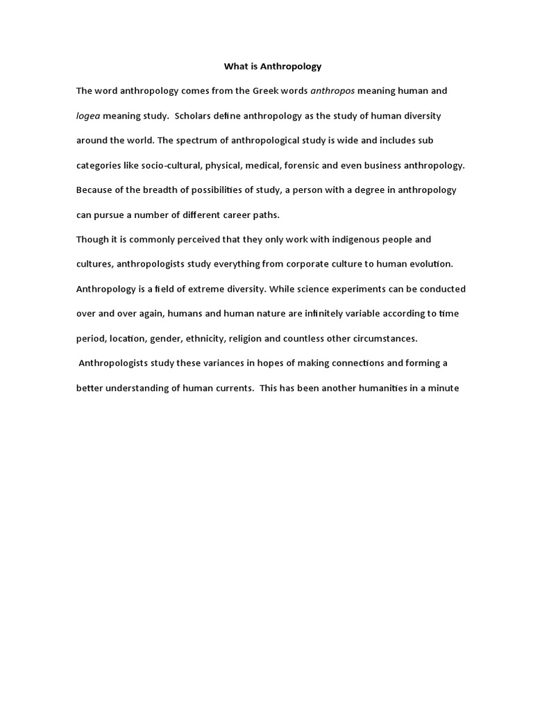 What Is Anthropology Pdf