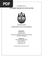 Optimum Population Theory