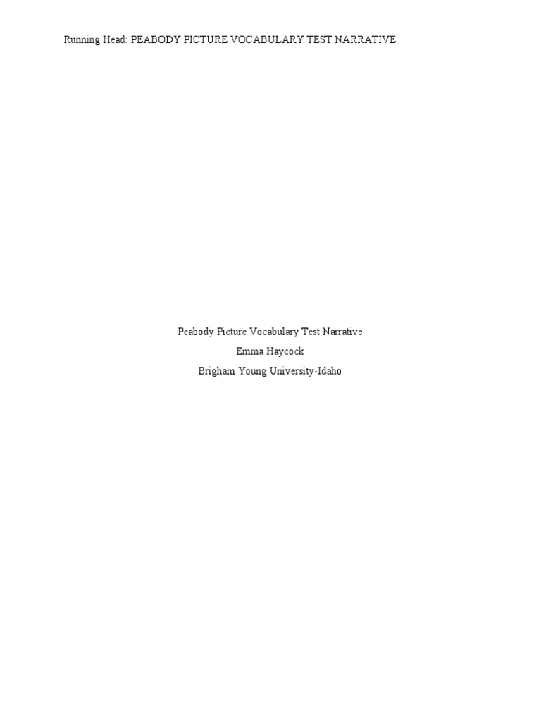 PPVT Assessment | PDF | Test (Assessment) | Classroom