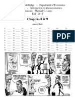 ECON 1010 Microeconomics Answer Sheet Chapters 8 & 9
