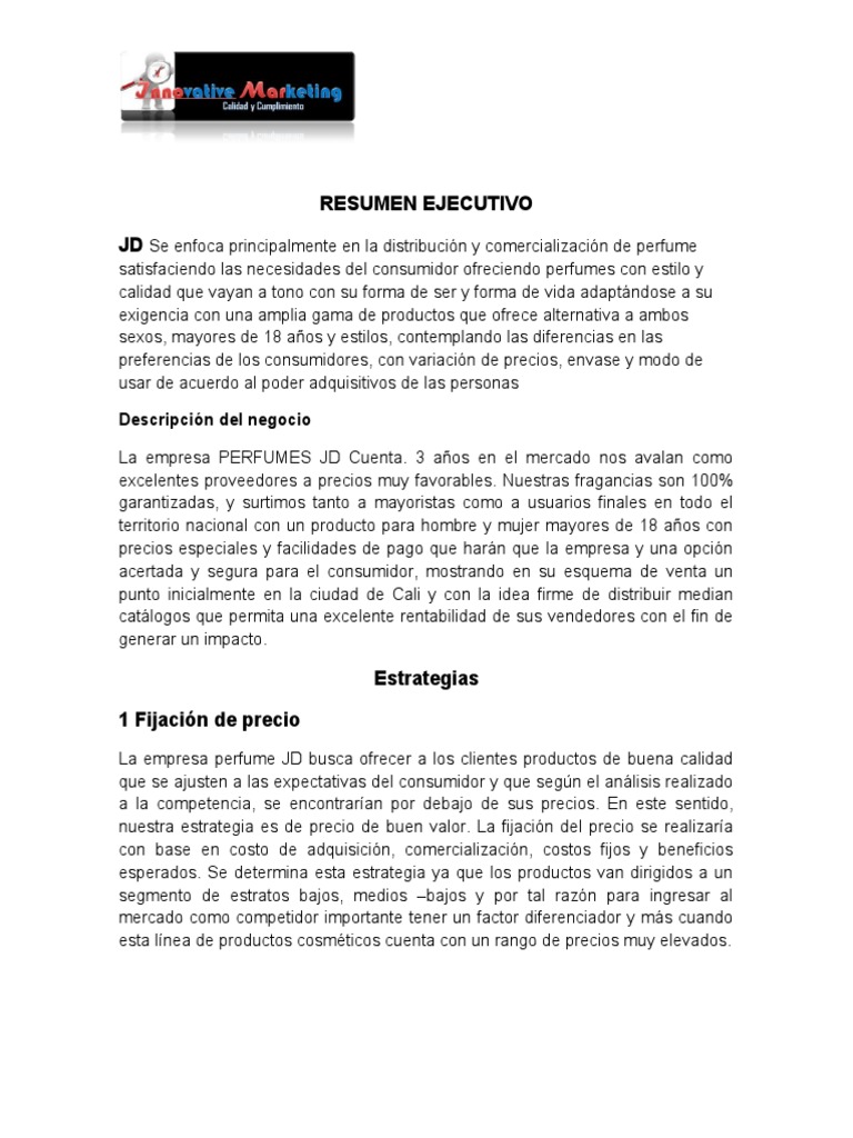 Estrategias de Marketing para Perfumes JD | PDF | Marketing | Business