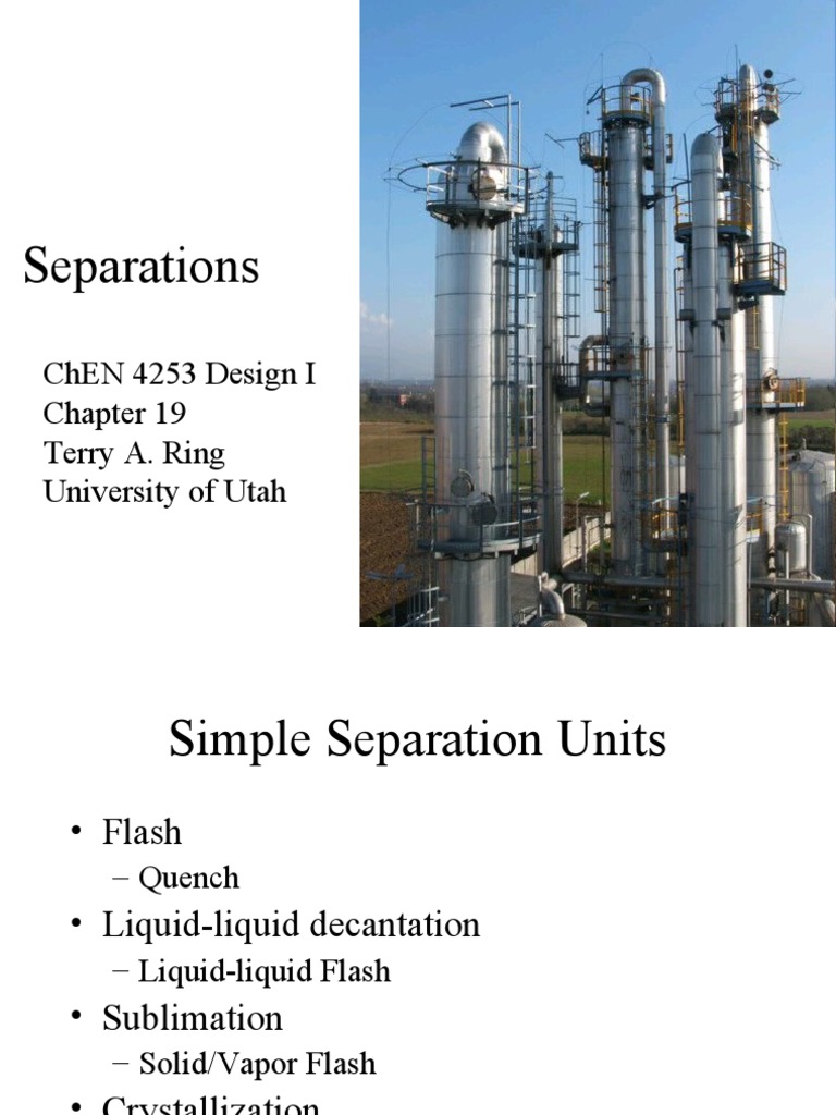 Separation Techniques in Chemical Engineering | PDF | Distillation ...