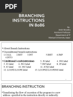 Branching Instructions IN 8086: By: Ankit Mundra Assistant Professor Department of IT Manipal University Jaipur