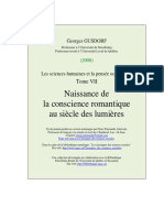 GUSDORF - Georges - Naissance de La Conscience Romantique Au Siecle Des Lumieres