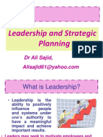 Leadership and Strategic Planning: DR Ali Sajid