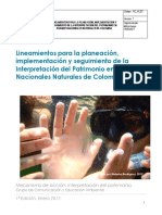 La Planeacion e Implementacion Interpretacion Del Patrimonio en Parques Nacionales Naturales de Colombia