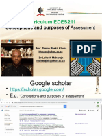 Assessment Curriculum EDES211