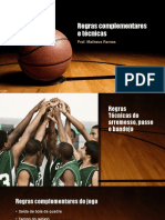 Regras complementares e técnicas do basquete