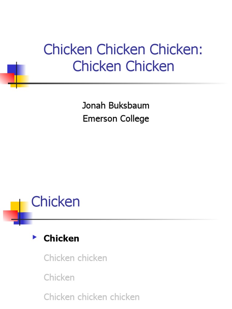 Chicken Chicken Chicken Analysis | PDF | Cooking, Food & Wine | Wellness