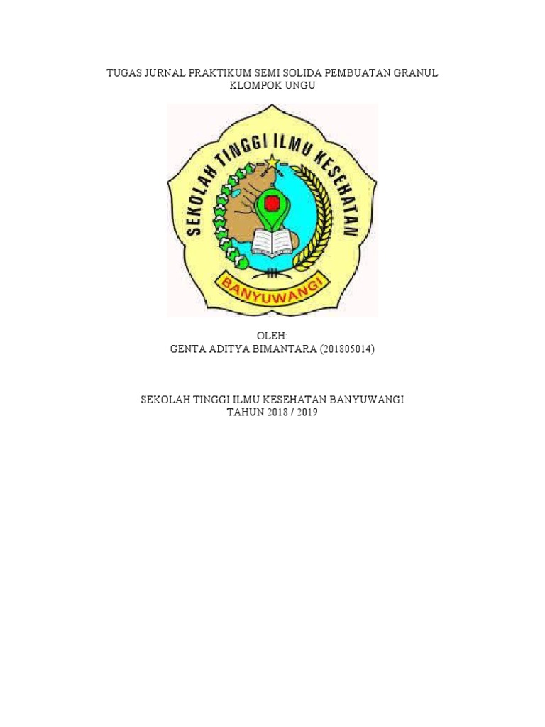 Tugas Jurnal Praktikum Pembuatan Granul | PDF