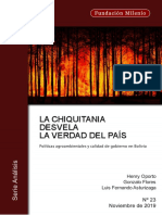 Análisis No. 23. La Chiquitania Desvela La Verdad Del País. Políticas Agroambientales y Calidad de Gobierno en Bolivia