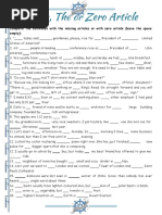 Definite Indefinite and Zero Articles Grammar Drills - 117677