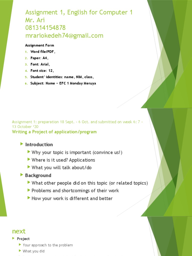 EFC 1 Assignment Guidelines | PDF | Career & Growth | Art