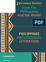 PHILIPPINES Pre Colonial Literature