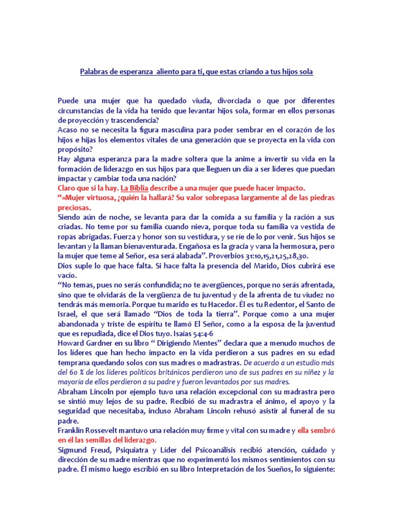Ser Una Madre Soltera Cristiana | PDF | Dios | Liderazgo