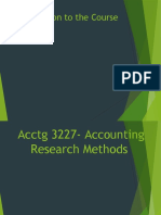 Module 1 - Introduction To Acctg 3227 - Accounting Researh Methods