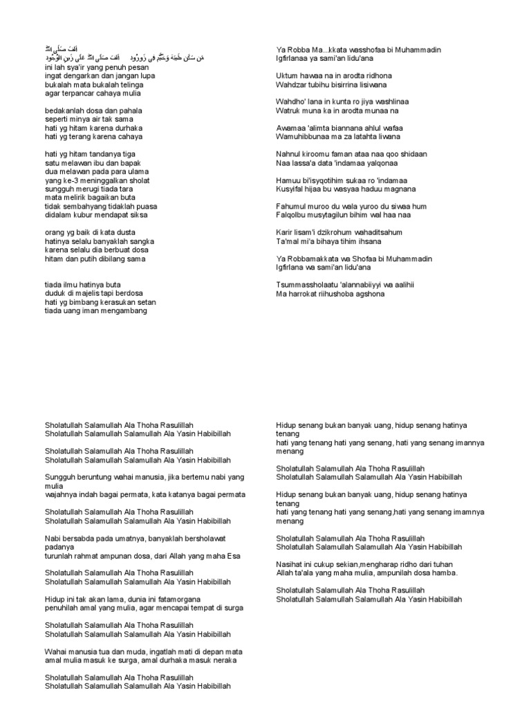 Shalawat lirik pdf
