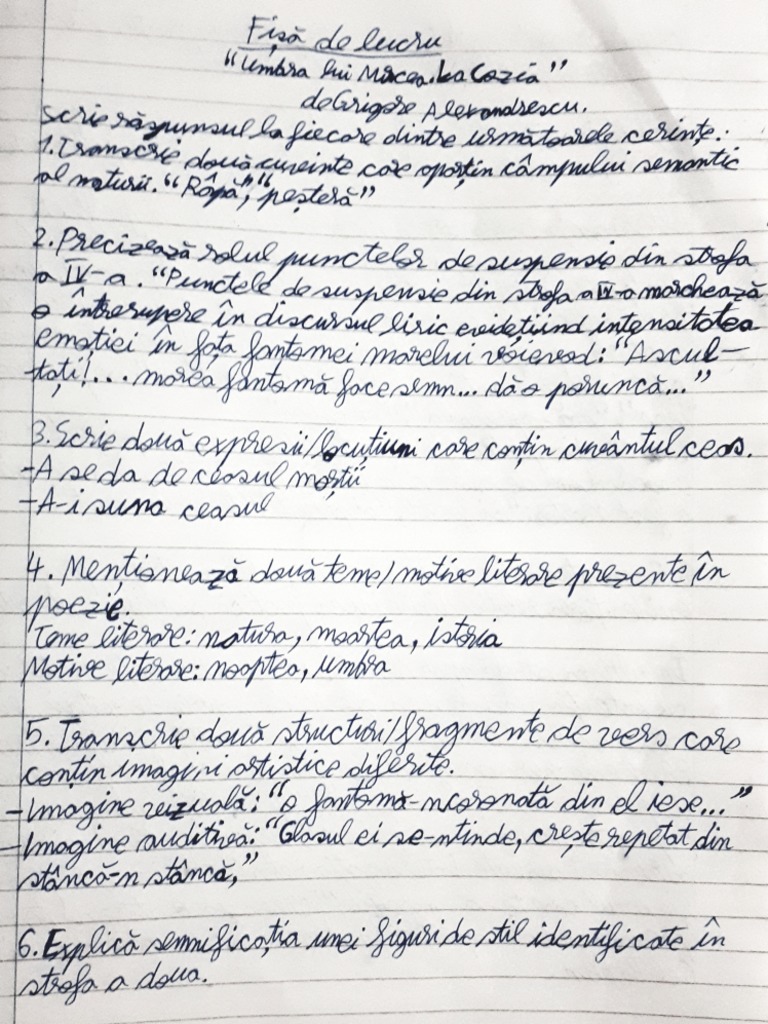 Umbra Lui Mircea La Cozia Comentariu Română "Umbra Lui Mircea. La Cozia" Fișă de Lucru | PDF