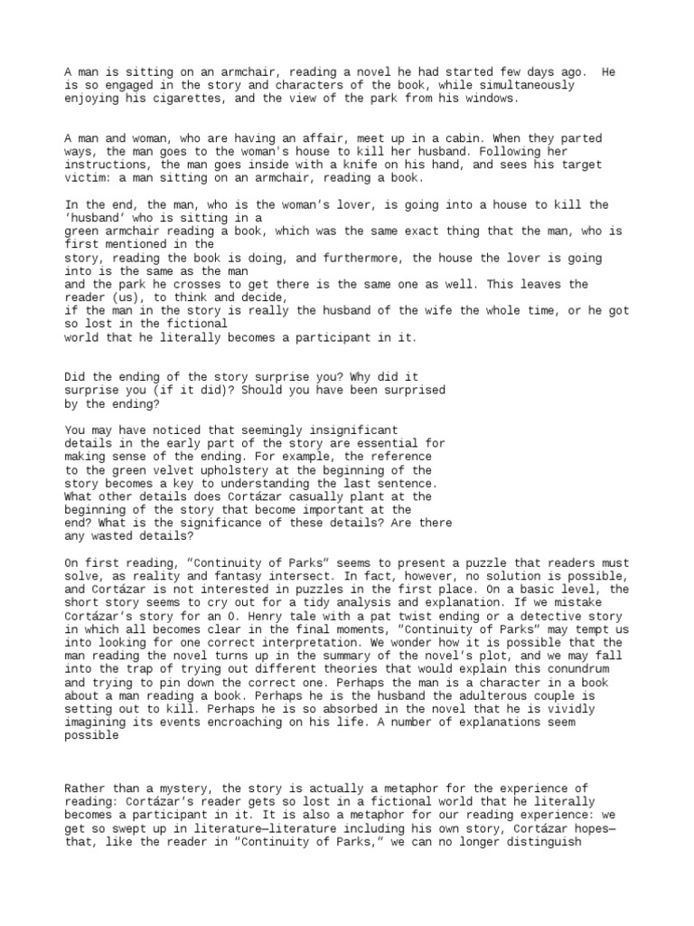 Continuity of Parks PDF Novels Metaphor