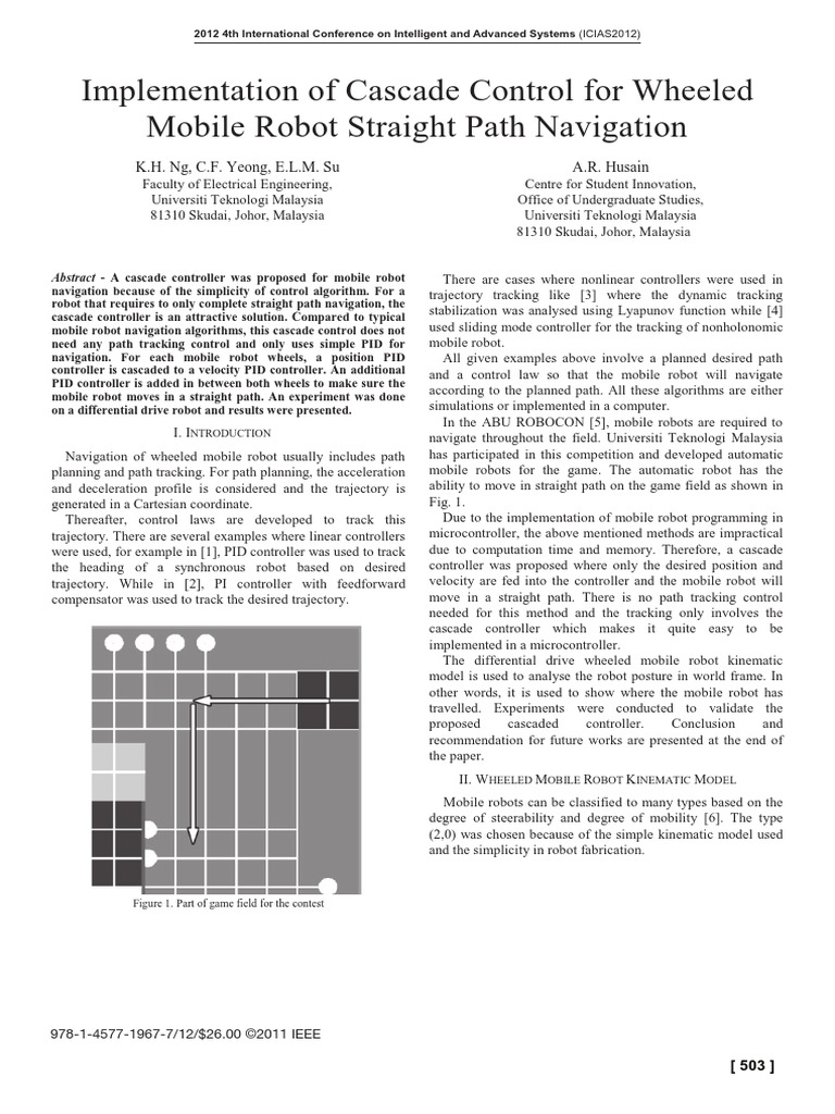 Implementation of Cascade Control For Wheeled Mobile Robot Straight ...