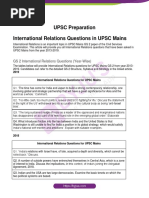 International Relations Questions For UPSC Mains GS 2