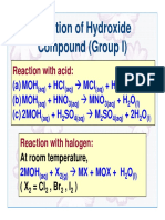Reaction of Hydroxide Compound (Group I)