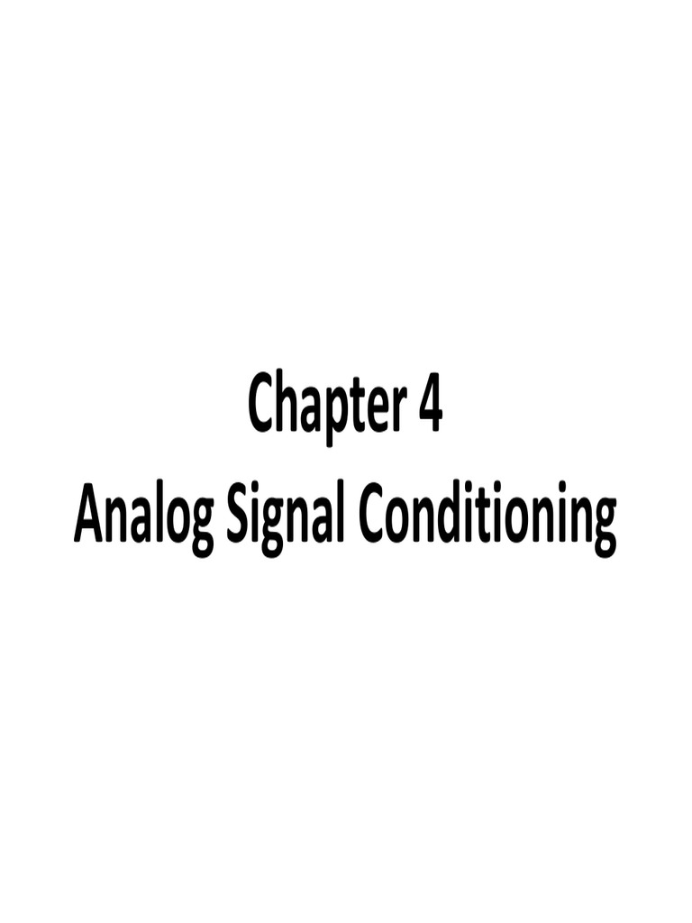 Chapter 4 Analog Signal Conditioning PDF Amplifier Operational