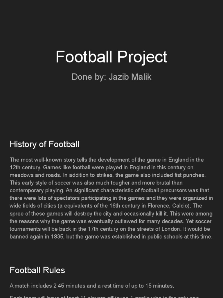 History and Rules of Football Project | PDF | Referee | Uefa Champions ...