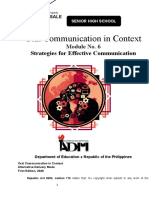 Oral Communication in Context: Strategies For Effective Communication