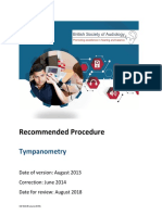 Recommended Procedure: Tympanometry