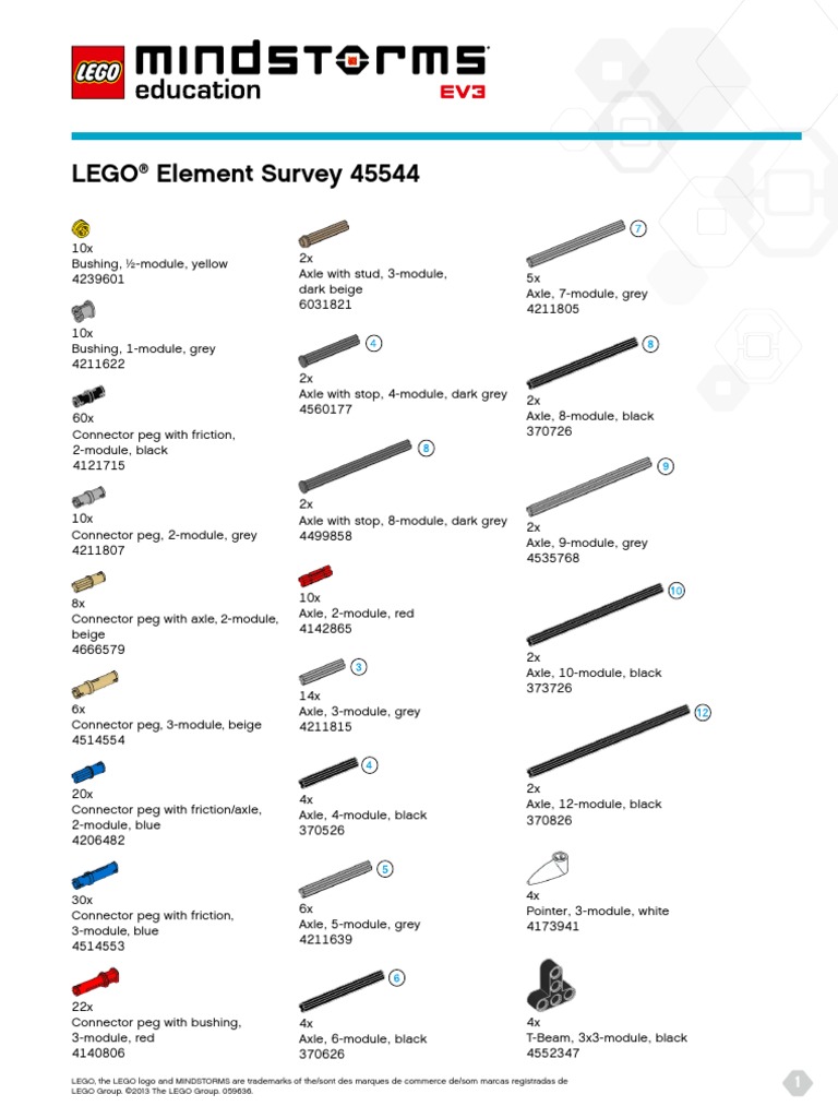 Element Survey | PDF | Plastic Toys Lego