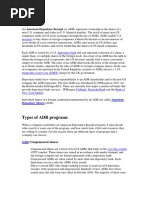 An American Depositary Receipt