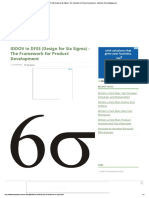 IDDOV in DFSS (Design For Six Sigma) - The Framework For Product Development