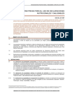 Codex Guideline on Nutrition and Health Claims Spanish
