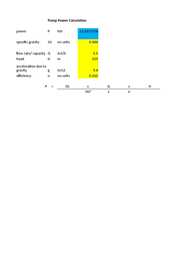 Pump Calculations | PDF