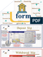 Form S: Deposit Slip Withdrawal Slip Deposit Slip Personal Cheque